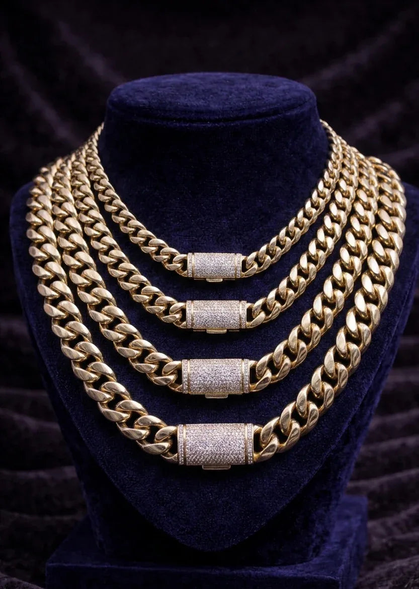 Moissanite Clasp Cuban Chain