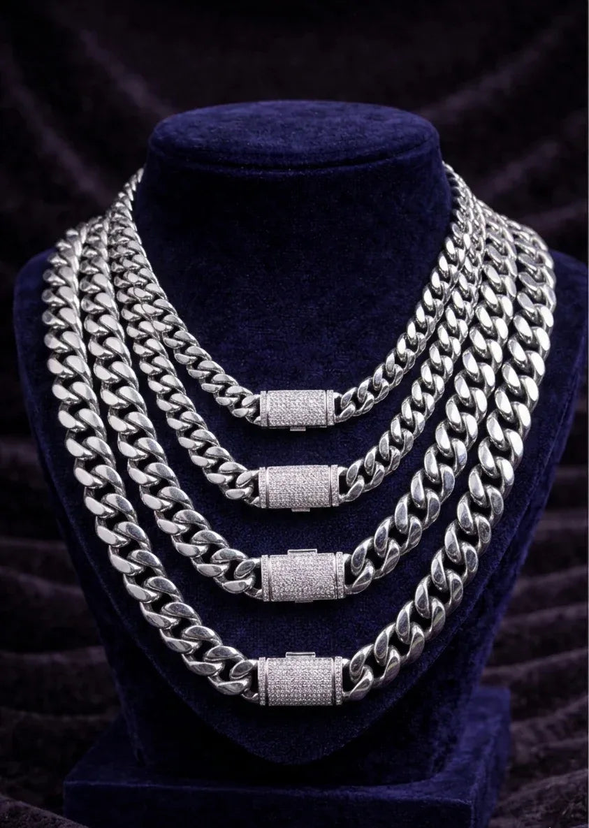 Moissanite Clasp Cuban Chain