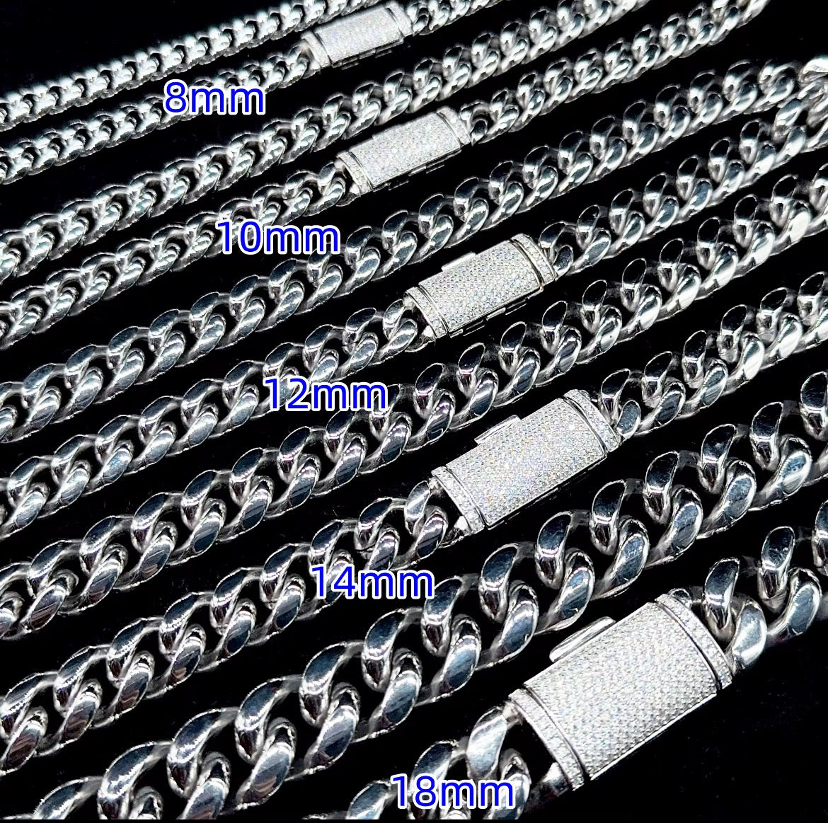 Moissanite Clasp Cuban Chain