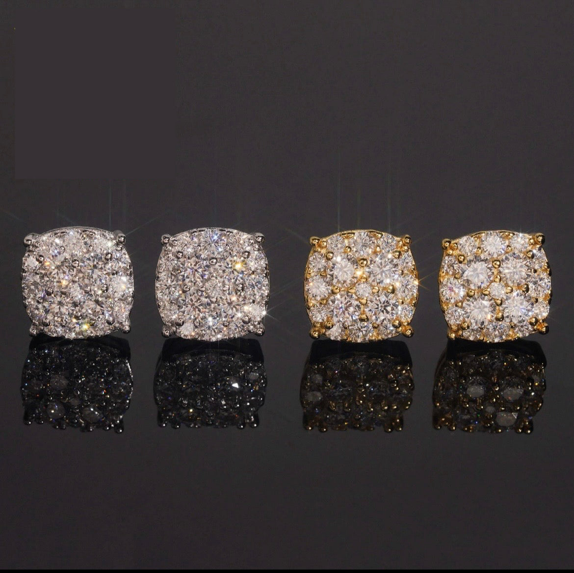 Moissanite Round Shape Screw Back Stud Earring