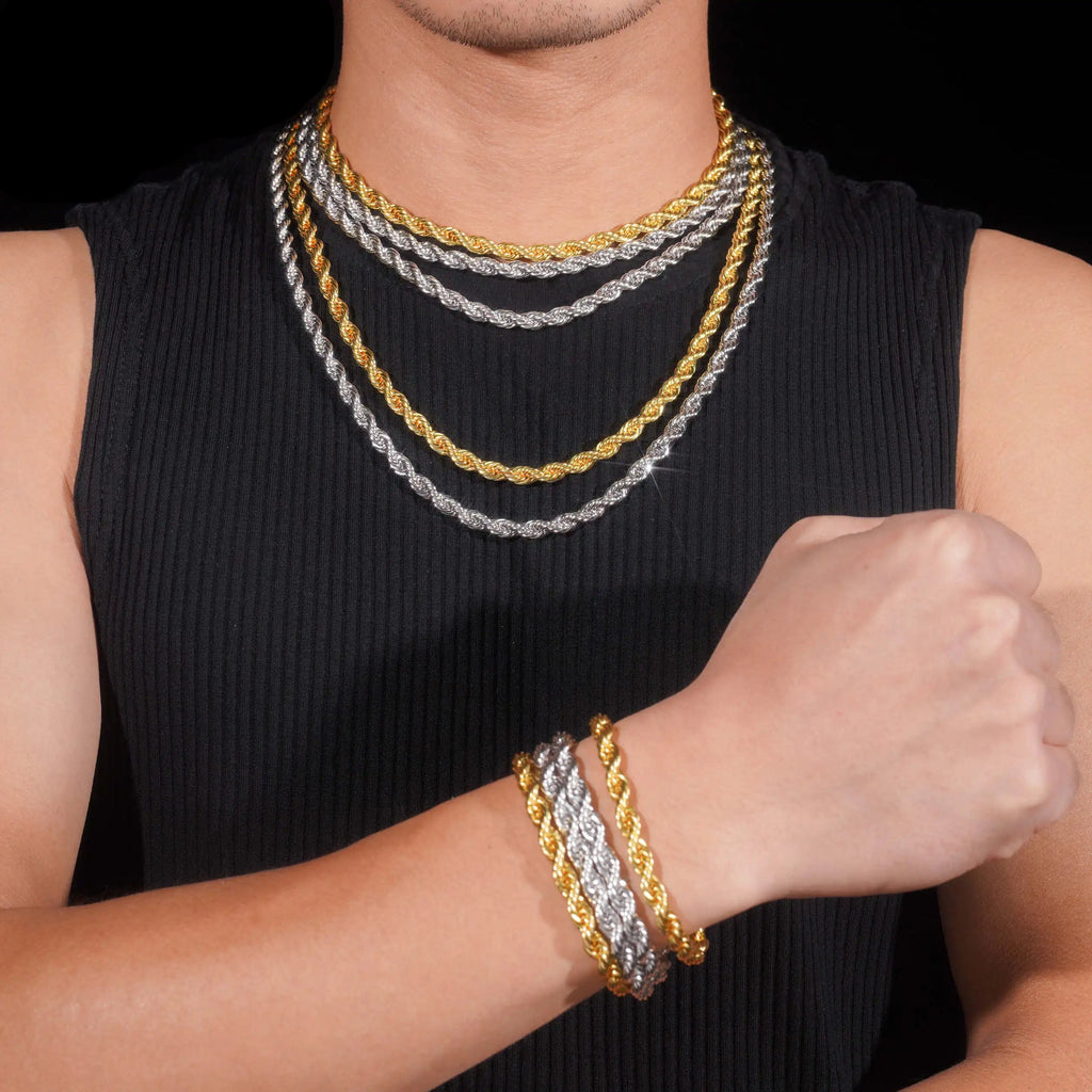 VVS Moissanite Clasp 6MM Rope Chain