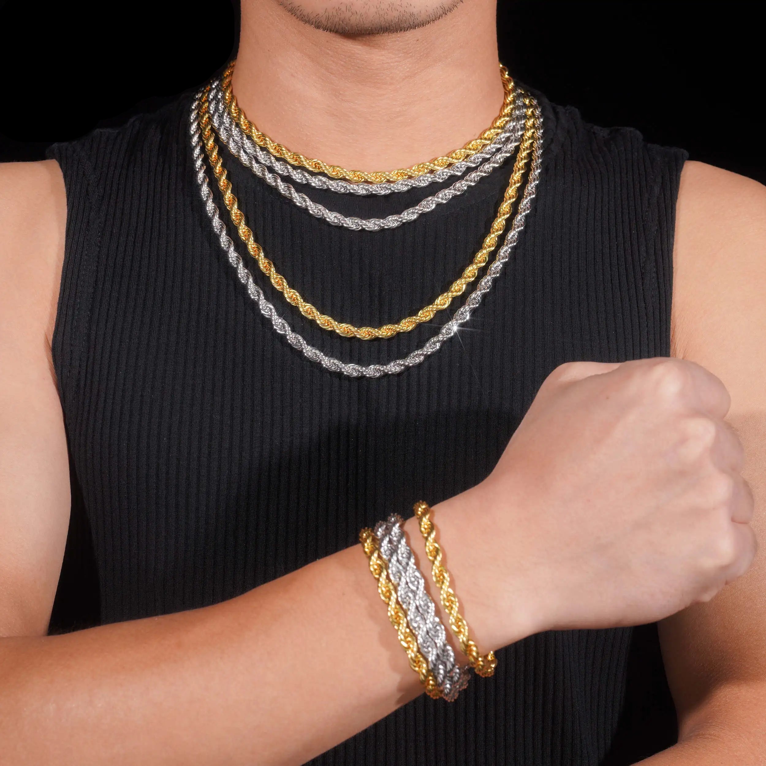VVS Moissanite Clasp 6MM Rope Chain
