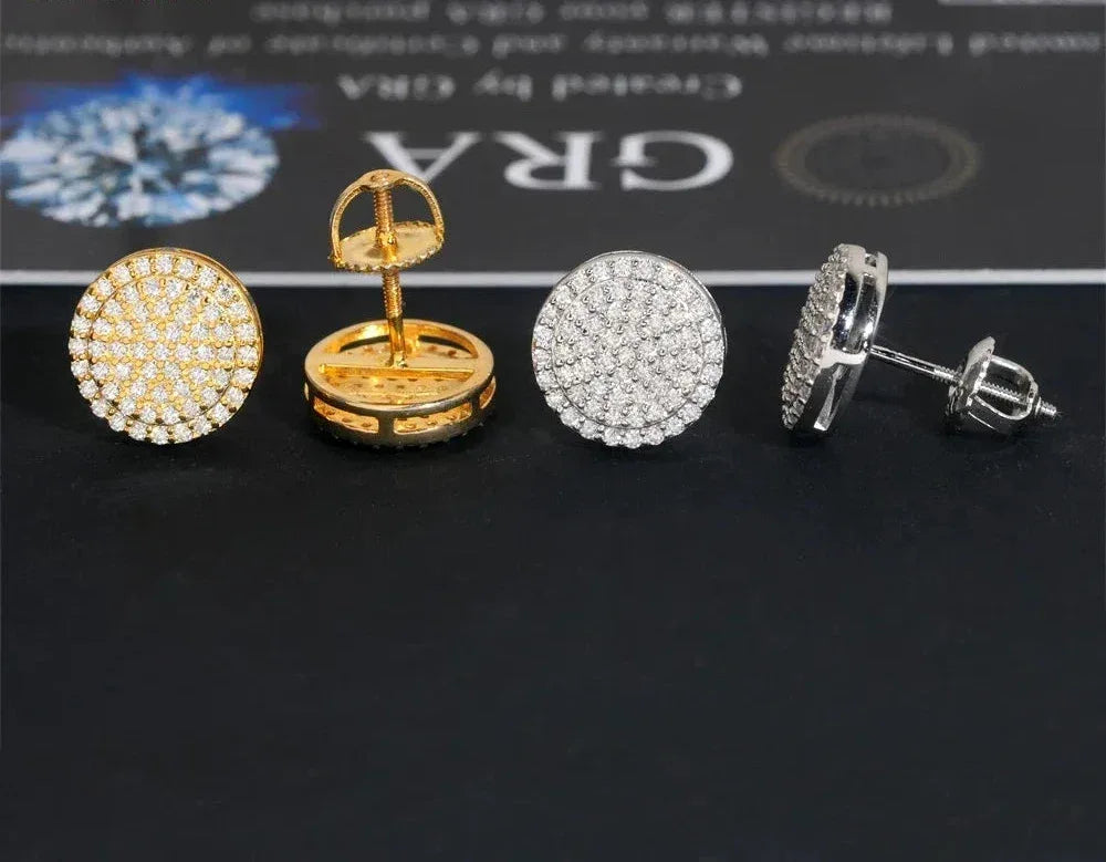 VVS Moissanite Flat Round Earrings