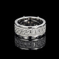 VVS Moissanite Inlay Cuban Style Ring