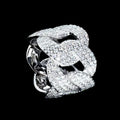 VVS Moissanite Cuban Style Ring Bold Band