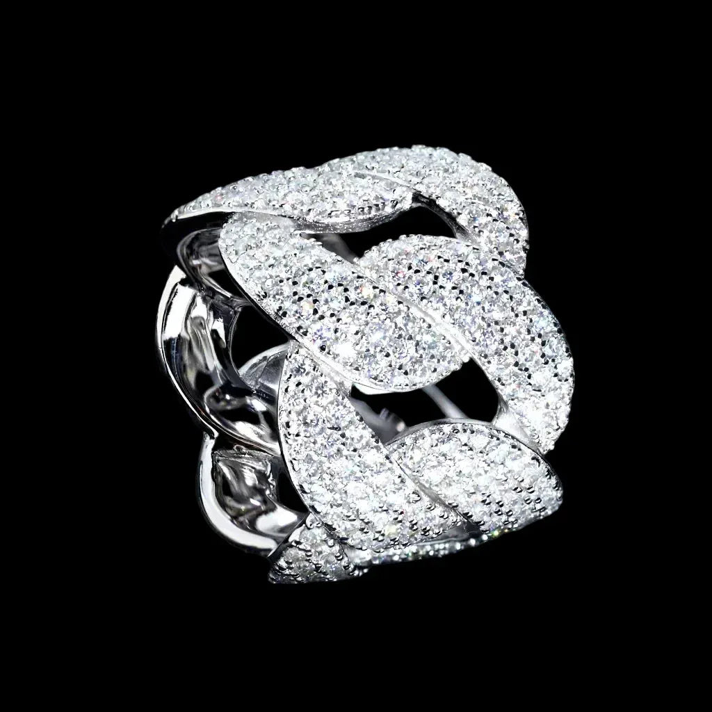 VVS Moissanite Cuban Style Ring
