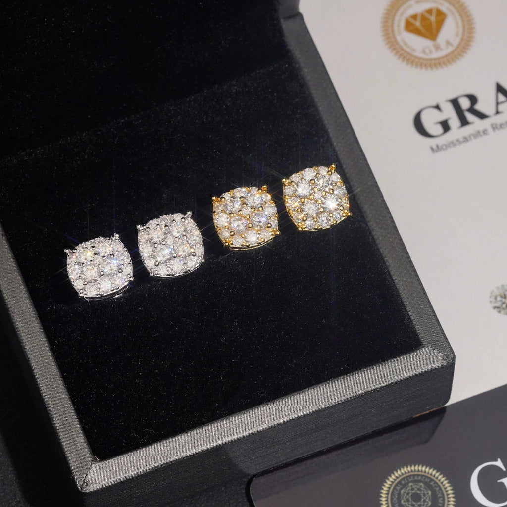 Moissanite Round Shape Screw Back Stud Earring