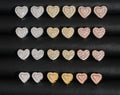 VVS Moissanite Screw Back Heart Earrings