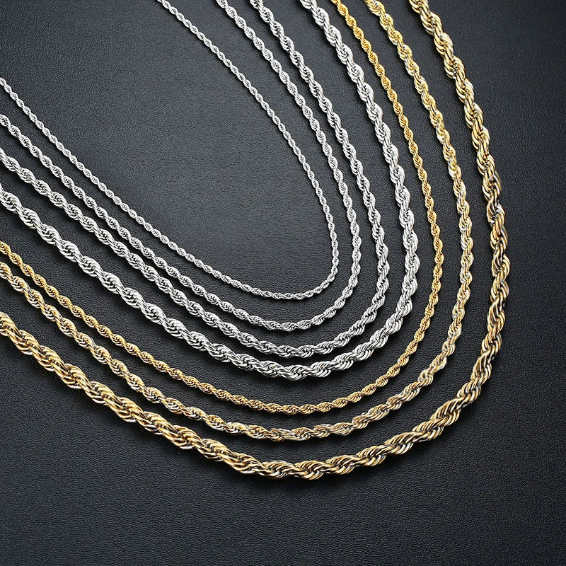 Diamond-Cut Rope Chain
