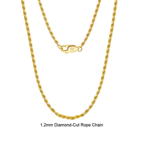 Diamond-Cut Rope Chain