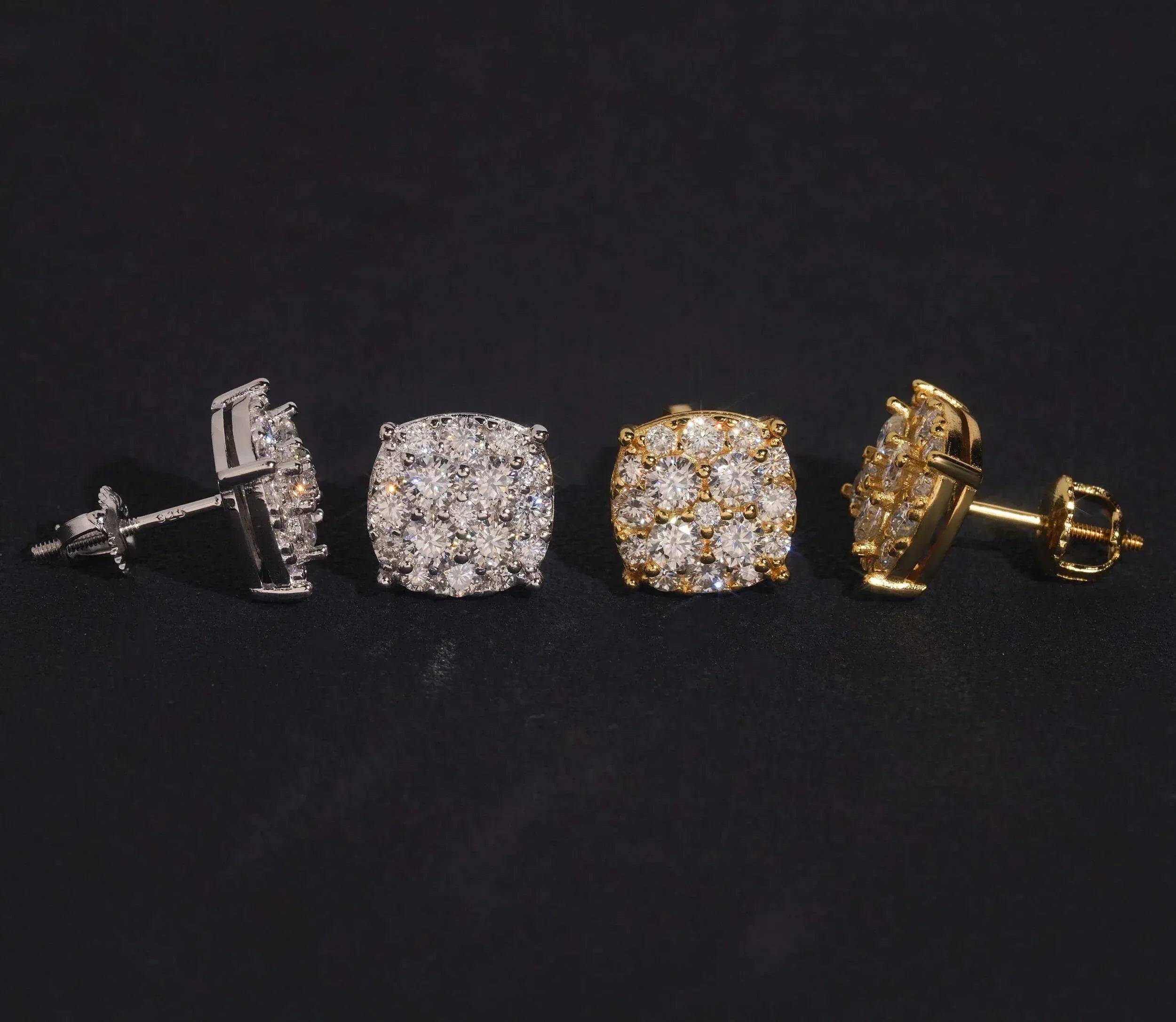 Moissanite Round Shape Screw Back Stud Earring