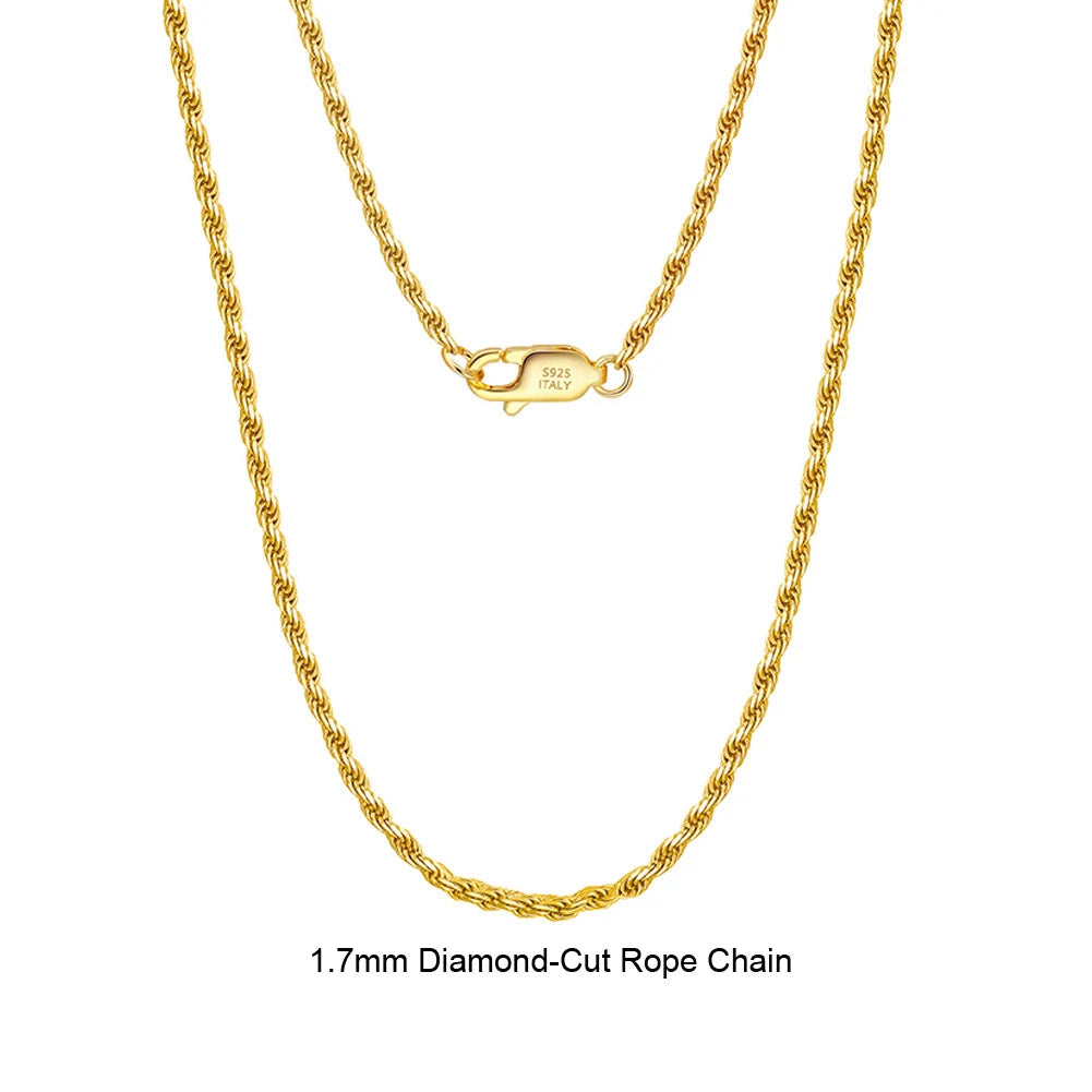 Diamond-Cut Rope Chain