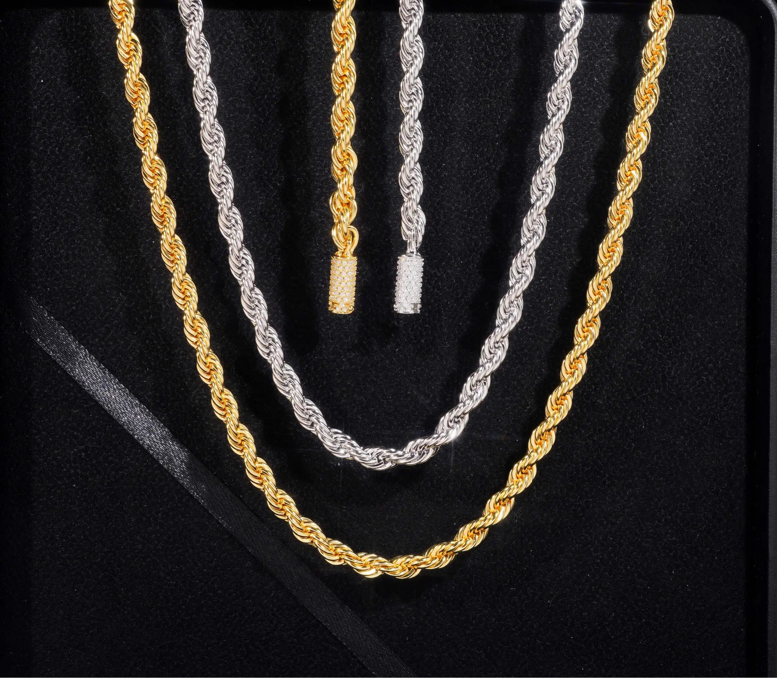 VVS Moissanite Clasp 6MM Rope Chain