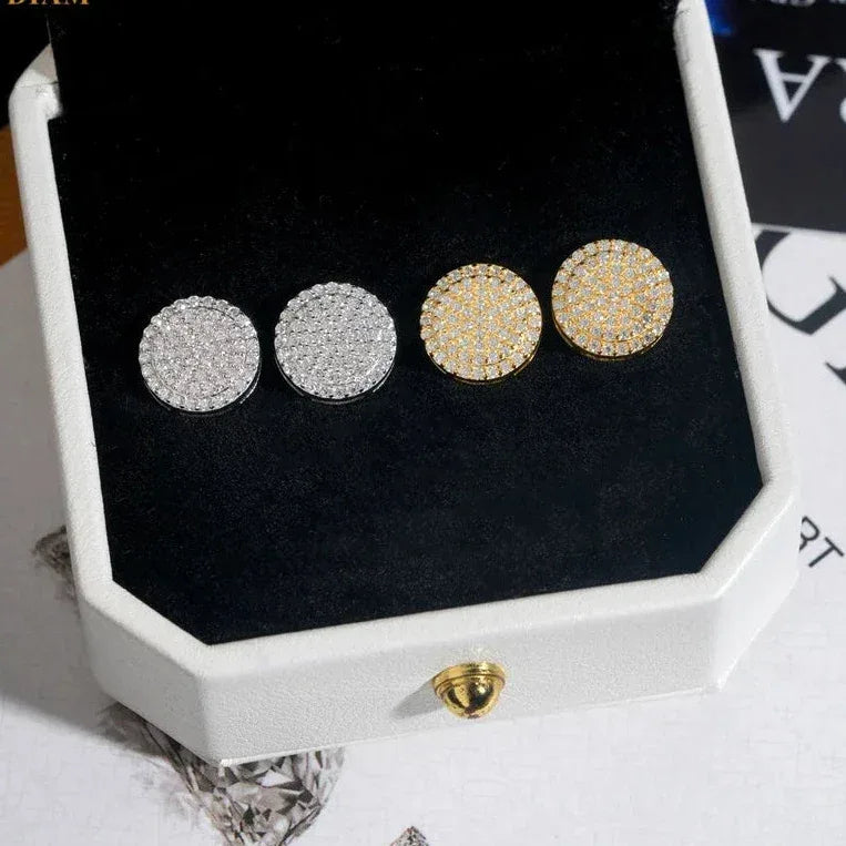 VVS Moissanite Flat Round Earrings