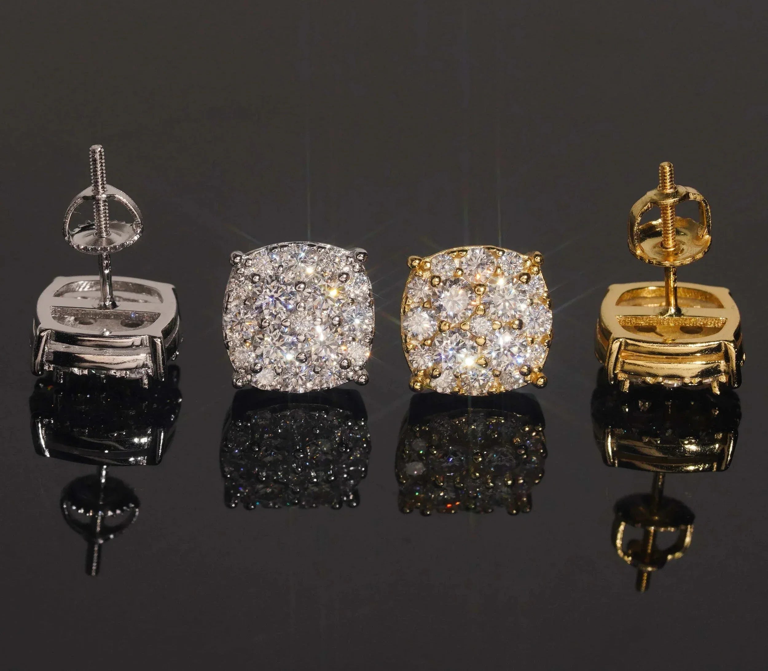 Moissanite Round Shape Screw Back Stud Earring