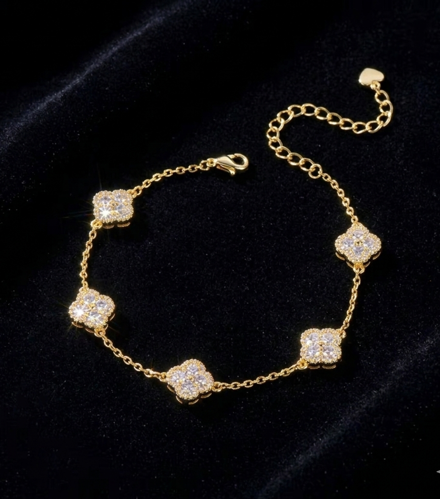 Moissanite Clover Tennis Bracelet