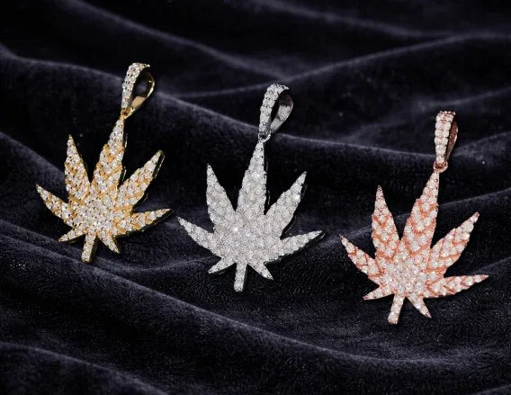 Moissanite Exotic Leaf Pendant