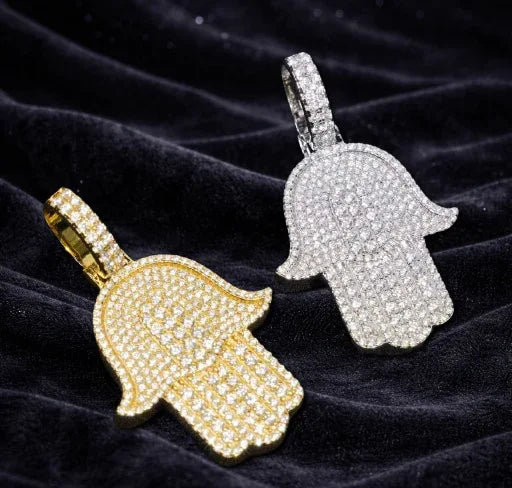 VVS Moissanite Hamsa Hand Pendant