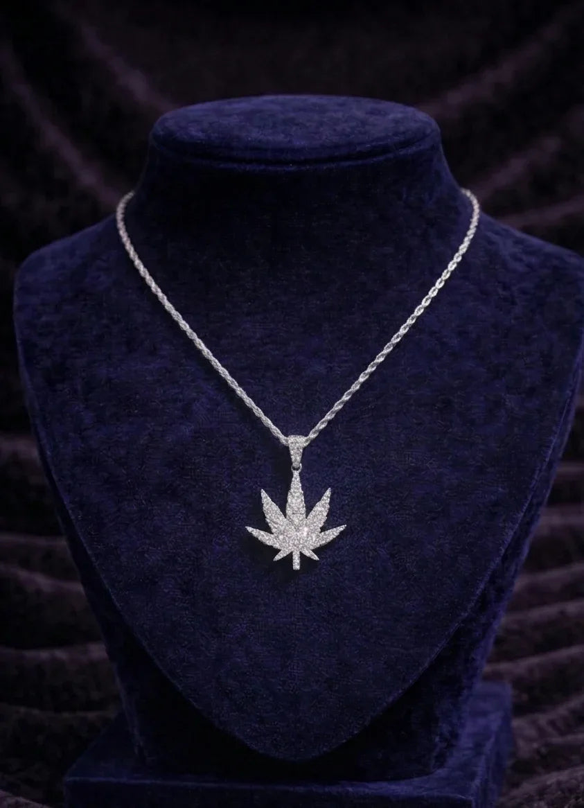 Moissanite Exotic Leaf Pendant