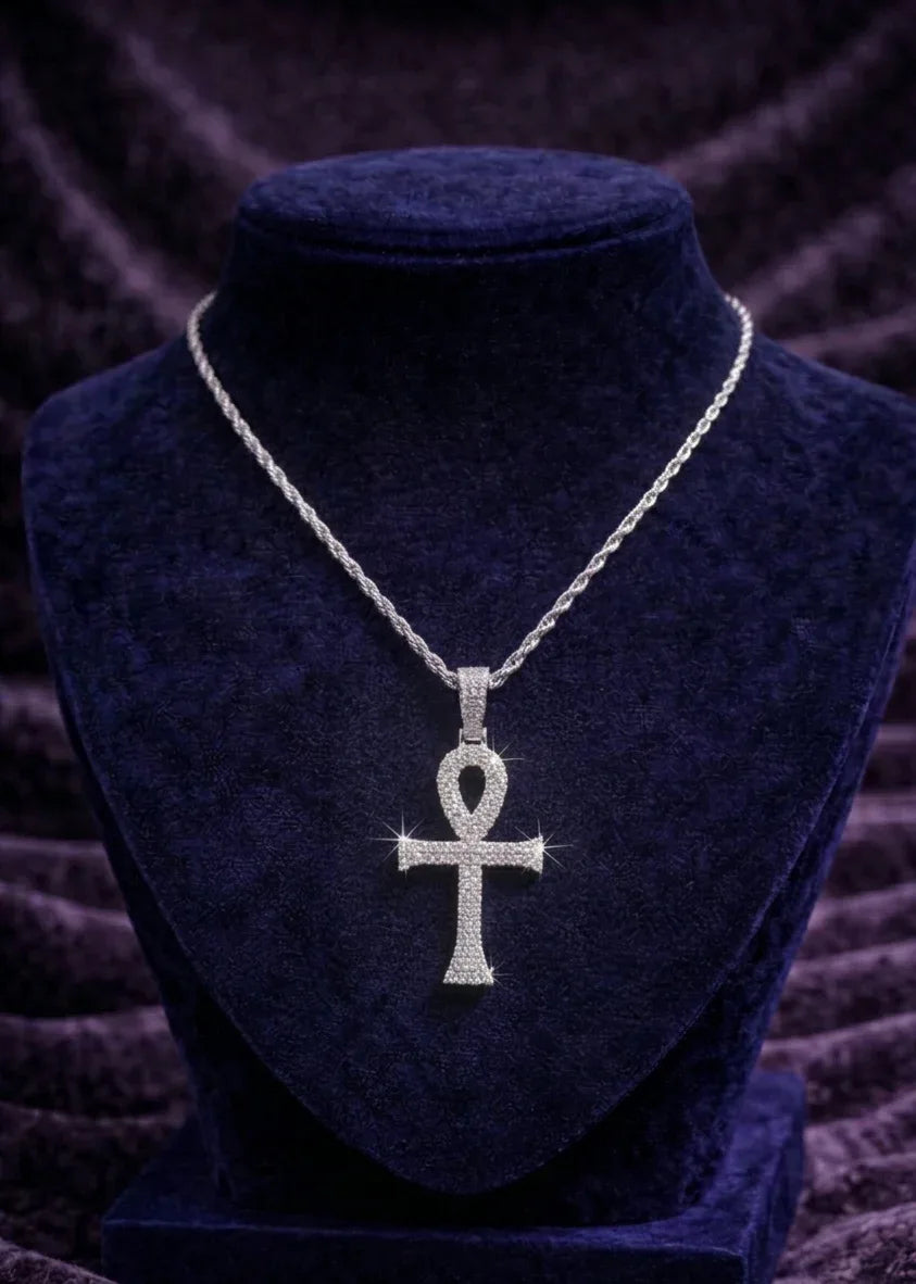 Moissanite Ankh Cross Pendant