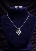 VVS Moissanite 'Dancing' Heart Necklace Set